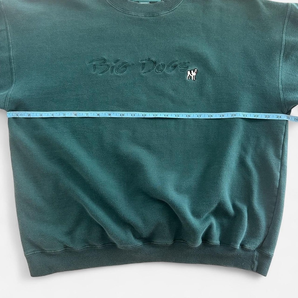 Vintage Big Dogs Crewneck Sweatshirt Forest Green Embroidered XL Mens Pullover - Picture 5 of 7